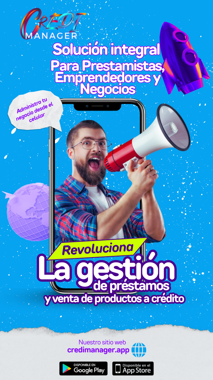 Folleto CrediManager, gestor de préstamos y ventas a crédito